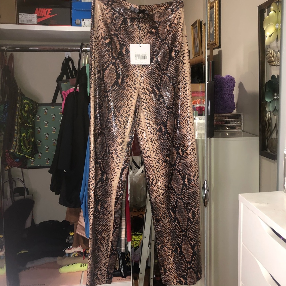 Missguided shiney snake print trouser
